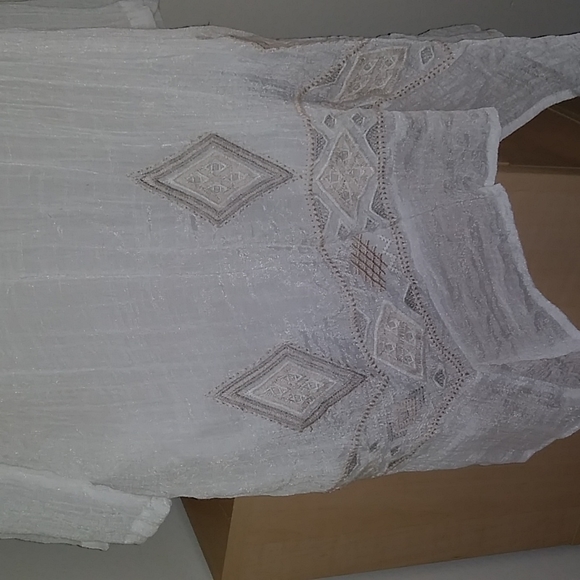 White Embroidered Dress - Picture 3 of 9